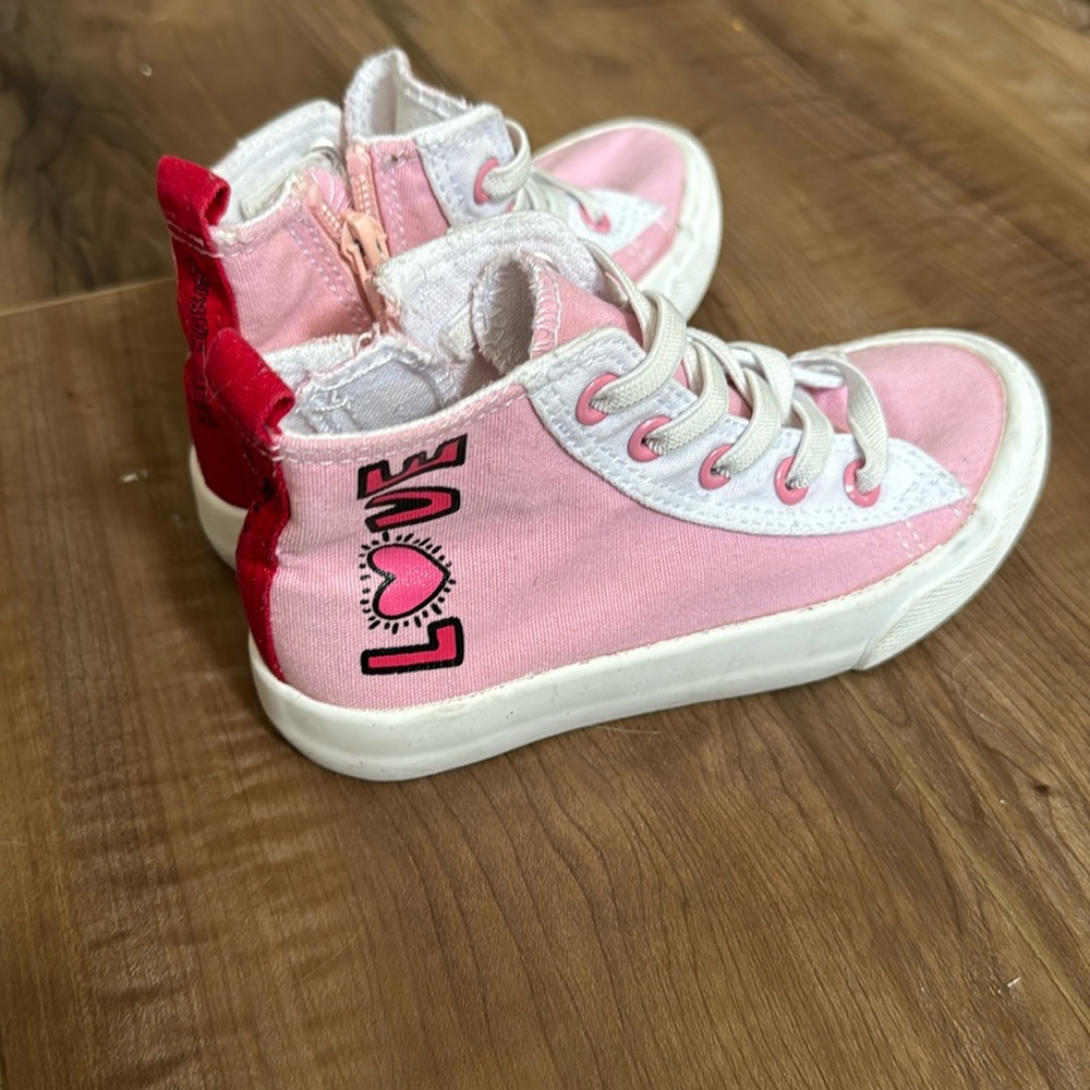 Pink Keith Haring cottonon kids high tops zip up size 10